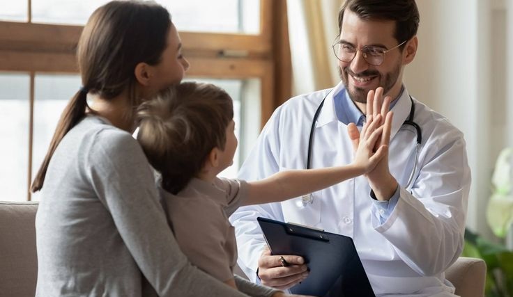 Doctor Consulting Child